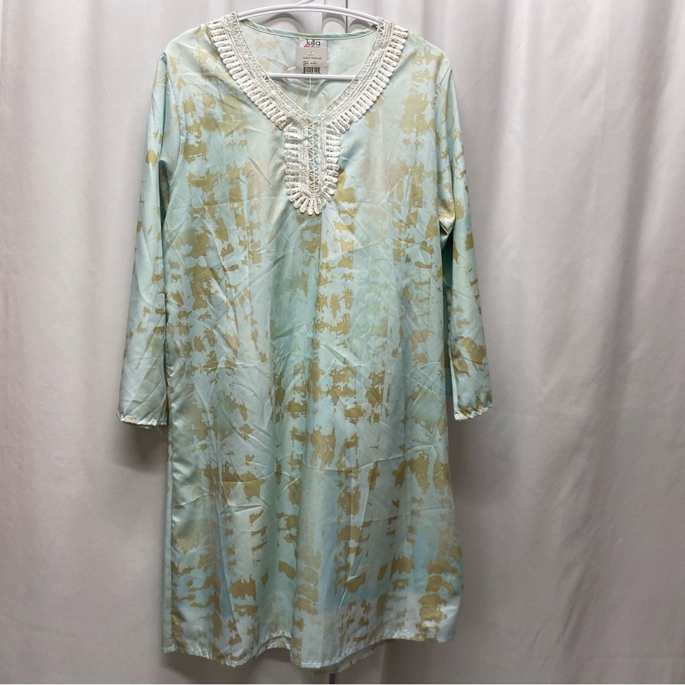 Lulla womens tunic top size large cover up mint green shirt blouse new with tags